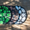 Leaves Zymta Garden Mat 45 x 45 cm - Black / Silver