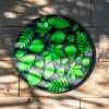 Leaves Zymta Garden Mat 45 x 45 cm - Black / Green