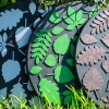 Leaves Zymta Garden Mat 45 x 45 cm - Black / Green