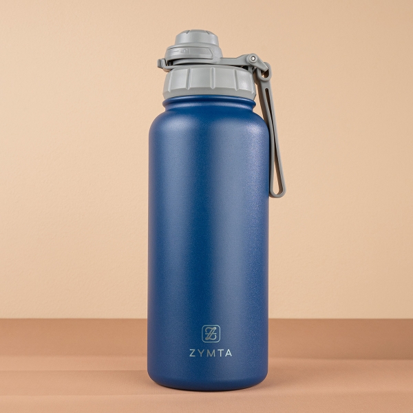 Stainless Steel Water Bottle 1L Double Wall Insulated Bottles, BPA Free Vacuum Flask For Hot and Cold Water Leak Proof Wide Mouth for Office, School, Picnics, Gym, and All Age Range (Navy Blue)