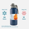 Stainless Steel Water Bottle 1L Double Wall Insulated Bottles, BPA Free Vacuum Flask For Hot and Cold Water Leak Proof Wide Mouth for Office, School, Picnics, Gym, and All Age Range (Navy Blue)