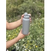 Stainless Steel Water Bottle 1L Double Wall Insulated Bottles, BPA Free Vacuum Flask For Hot and Cold Water Leak Proof Wide Mouth for Office, School, Picnics, and All Age Range (Grey)