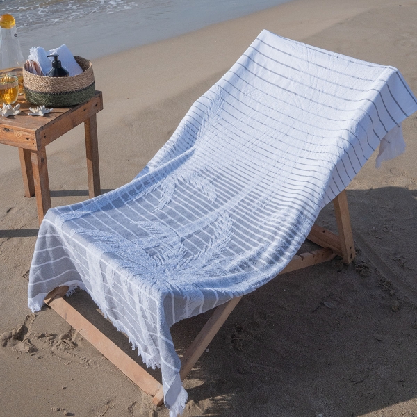 PalmBeach 90 x 170 cm Beach Towel Cotton - Grey