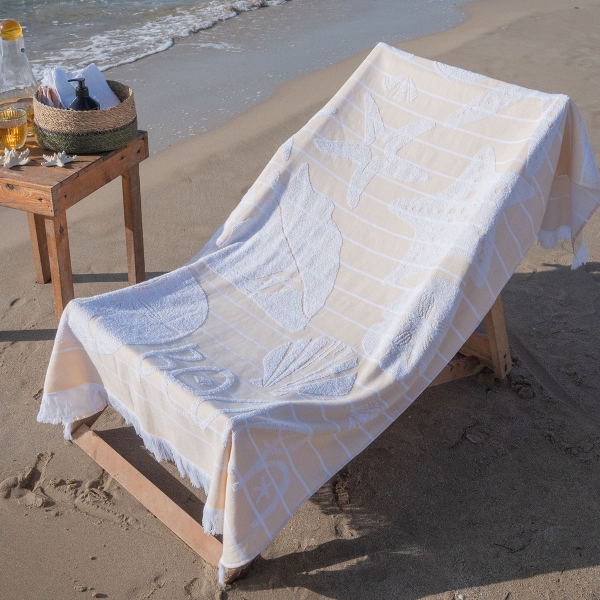 StarFish 90 x 170 cm Beach Towel Cotton - Yellow