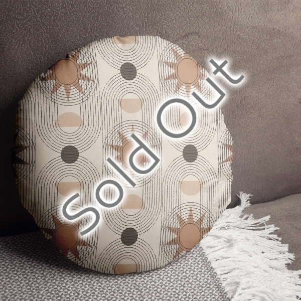  Astro Flare Printing Cotton Filled Cushion 43 x 43 cm - Beige / Dark Green / Light Brown