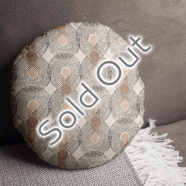 Loop Printing Cotton Filled Cushion 43 x 43 cm - Beige / Dark Green / Light Brown