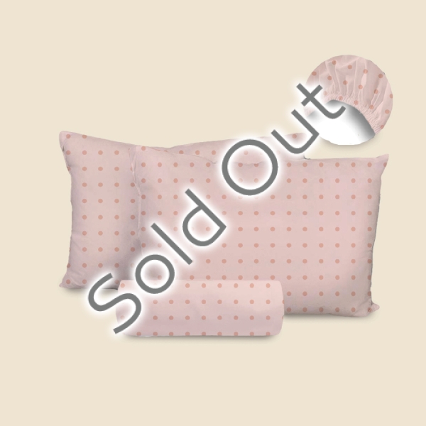 3 Pieces Spot Cotton Ranforce King Size Fitted Sheet Set 200 x 200 + 30 cm - Salmon