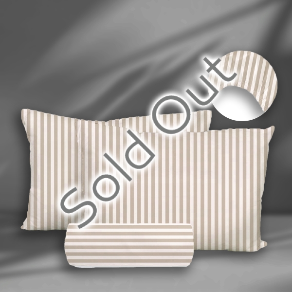 3 Pieces Log Cotton Ranforce King Size Fitted Sheet Set 200 x 200 + 30 cm - Light Brown / White