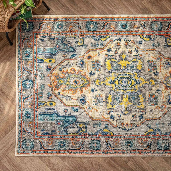 Art Vibrant kaleidoscope 80 x 300 cm Zymta Winter Carpet - Orange / Yellow / Blue / Beige