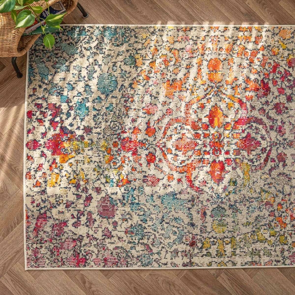 Art Color Carousel 80 x 300 cm Zymta Winter Carpet - Pink / Blue / Ecru / Salmon