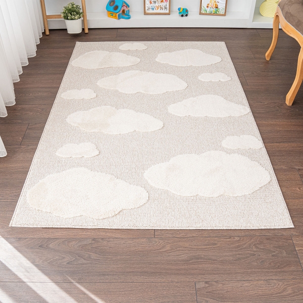 160 x 230 cm Cloud In The Clouds Zymta Winter Carpet - Beige / Cream