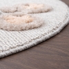 Cloud Round Trip 100 x 100 cm Round Zymta Winter Carpet - Bluish Grey / Salmon / Cream / Light Brown 