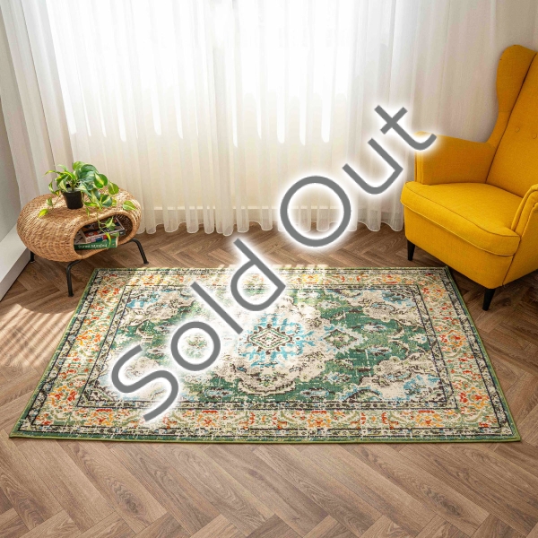 Art Floor Fantasy 80 x 150 cm Zymta Winter Carpet - Green / Blue / Ecru / Orange