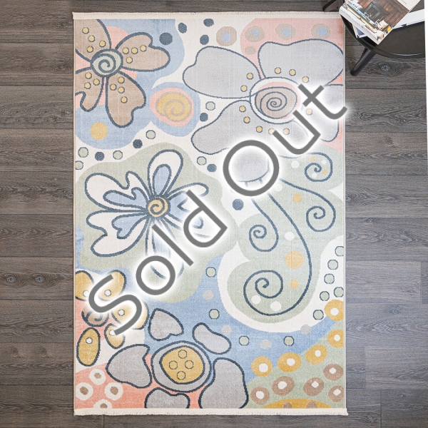 Craft Flower 80 x 300 cm Zymta Winter Carpet - Mint / Cream / Blue / Powder Pink