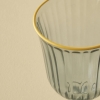 6 Pieces Line Glass Cup Set 240 ml - Blue / Gold