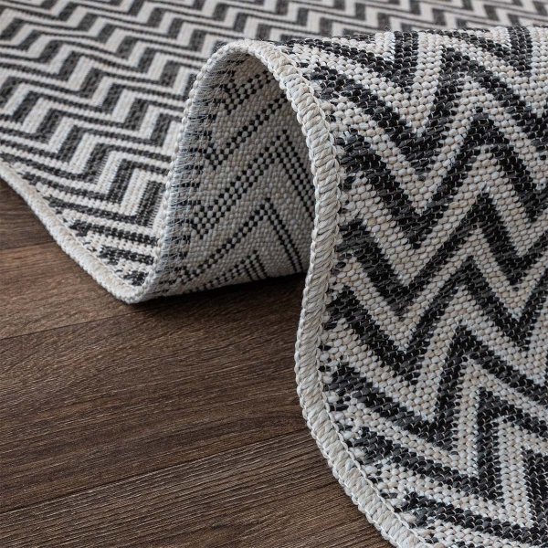 Caramel Dash 120 x 180 cm Jute Decorative Rug Natural - Cream / Anthracite