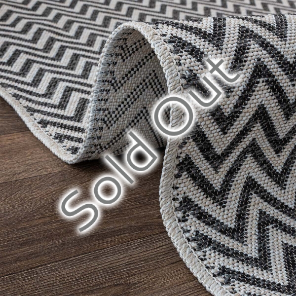 Caramel Dash 120 x 180 cm Jute Decorative Rug Natural - Cream / Anthracite
