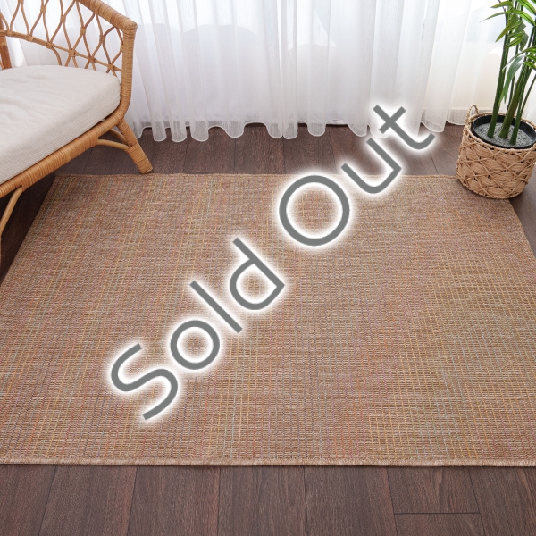 Blossom Horiz Stripes 120 x 180 cm Jute Decorative Rug Natural - Light Brown / Yellow / Purple / Blue