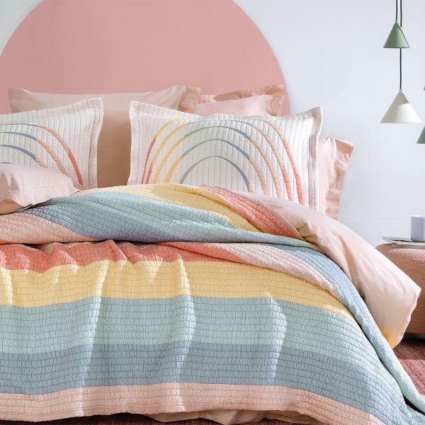 2 Pieces Elrod Single Jacquard Bedspread Set 160 x 240 cm - Pink