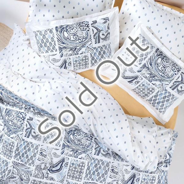 3 Pieces Merida Ranforce Single Duvet Cover Set 160 x 220 cm - Blue