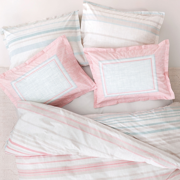 3 Pieces Ronit Ranforce Single Duvet Cover Set 160 x 220 cm - Pink