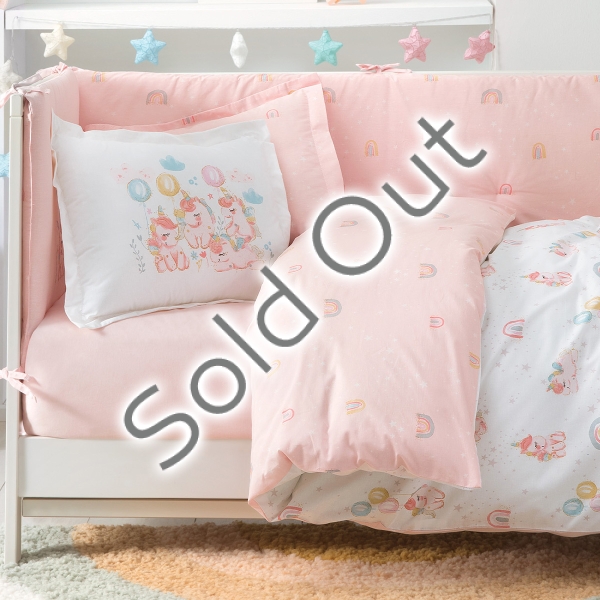 8 Pieces Unicorn Baby Sleeping Set 100 x 150 cm - Pink