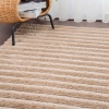 Para Sala Horizontal Stripes Faux Rabbit Fur 160 x 230 cm Rectangular Zymta Winter Carpet - Brown