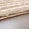 Para Sala Horizontal Stripes Faux Rabbit Fur 160 x 230 cm Rectangular Zymta Winter Carpet - Brown