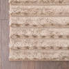Para Sala Horizontal Stripes Faux Rabbit Fur 160 x 230 cm Rectangular Zymta Winter Carpet - Brown