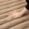 Para Sala Horizontal Stripes Faux Rabbit Fur 160 x 230 cm Rectangular Zymta Winter Carpet - Brown