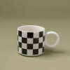 Grid Ceramic Porcelain Mug 360 ml - Black / White 