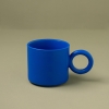 Round Big Circle Handle Ceramic Porcelain Mug 390 ml - Dark Blue 