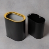 Classic Oval Plastic Dust Without Lid 25.8 x 15.7 x 31 cm - Black 