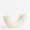 Irregular Nordic Ceramic Bud Vase 21.5 x 6.6 x 9.5 cm - Light Beige