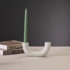 Irregular Nordic Ceramic Bud Vase 21.5 x 6.6 x 9.5 cm - Light Beige