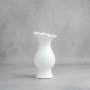 Classic Elegant Glass Flower Vase  12 x 10 x 23 cm - White