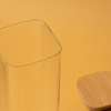 Square Glass Jar With Bamboo Lid 21 x 6 x 6 cm - Transparent / Beige