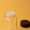 Seasoning Glass Jar With Lid 120 ml - Transparent / Brown