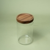 Kitchen Spices Glass Storage Jar With Lid 500 ml - Transparent / Brown