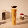 Kitchen Spices Glass Storage Jar With Lid 1250 ml - Transparent / Brown