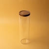 Kitchen Spices Glass Storage Jar With Lid 1250 ml - Transparent / Brown