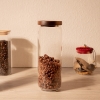 Kitchen Spices Glass Storage Jar With Lid 950 ml - Transparent / Brown