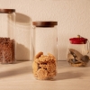 Kitchen Spices Glass Storage Jar With Lid 650 ml - Transparent / Brown