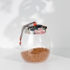 Round Airtight Glass Storage Jar With Lid 0.5 - 1 L - Transparent / Black