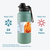 Stainless Steel Water Bottle 1L Double Wall Insulated Bottles, BPA Free Vacuum Flask For Hot and Cold Water Leak Proof Wide Mouth for Office, School, Picnics, Gym and All Age Range (Green)