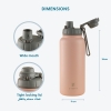 Stainless Steel Water Bottle 1L Double Wall Insulated Bottles, BPA Free Vacuum Flask For Hot and Cold Water Leak Proof Wide Mouth for Office, School, Picnics, Gym, and All Age Range (Pink)