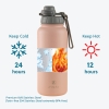 Stainless Steel Water Bottle 1L Double Wall Insulated Bottles, BPA Free Vacuum Flask For Hot and Cold Water Leak Proof Wide Mouth for Office, School, Picnics, Gym, and All Age Range (Pink)