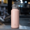 Stainless Steel Water Bottle 1L Double Wall Insulated Bottles, BPA Free Vacuum Flask For Hot and Cold Water Leak Proof Wide Mouth for Office, School, Picnics, Gym, and All Age Range (Pink)