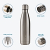 Water Insulated Stainless Steel Cold & Hot Bottle, Portable Leak Proof 500 ml