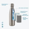 Water Insulated Stainless Steel Cold & Hot Bottle, Portable Leak Proof 500 ml